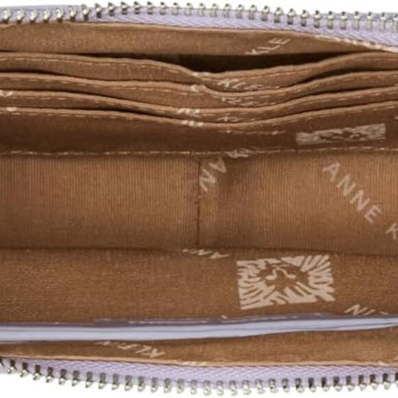 Ladies Lavender Sculpted Buckle Half Moon Crossbody Bag with Zipper - Picture 3 of 5